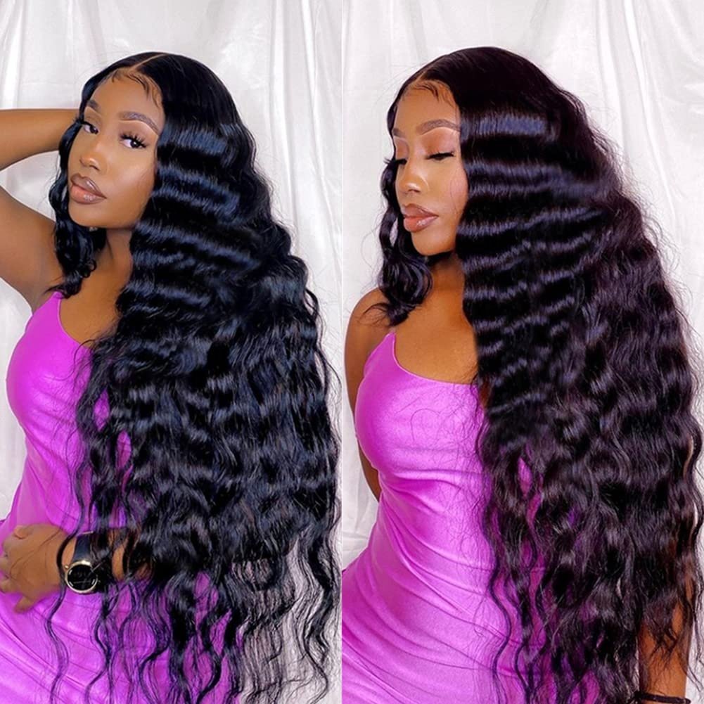 Raw Indian Cuticle Aligned Hair Vendors Deep Wave 13x4 Lace Front Human Hair Wigs for Black Women Peruvian Hair Hd Lace Wig