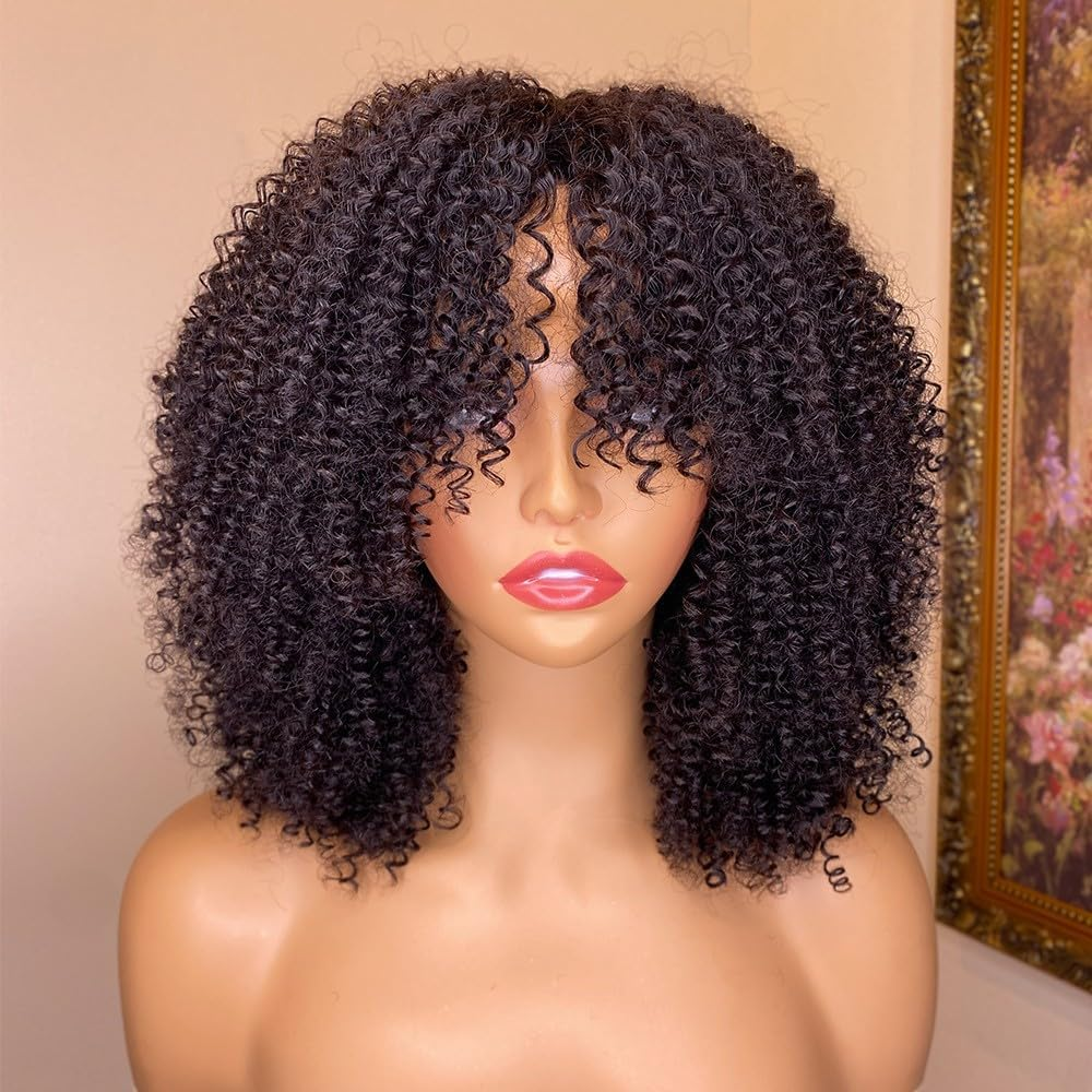 Machine Made Afro Kinky Curly Wig Hot Human Hair Wig For Black Women 100% Human Hair Cheap 250% Wig