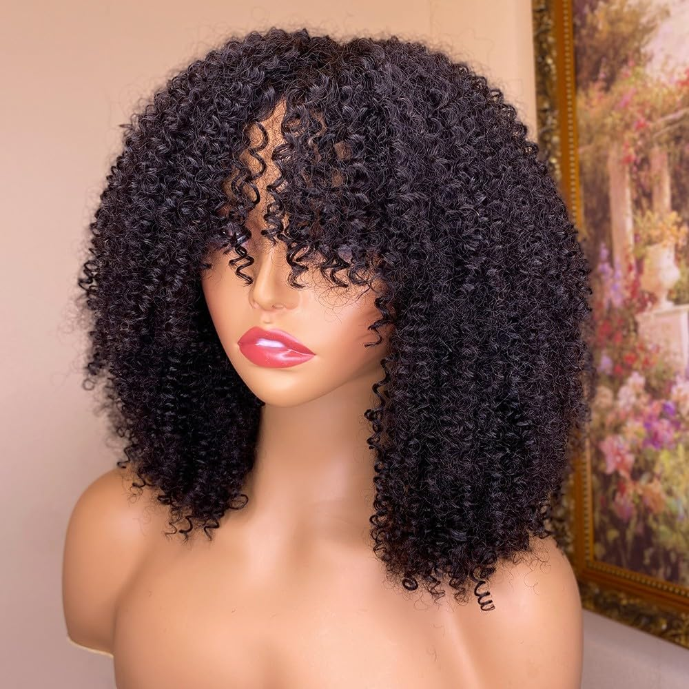 Machine Made Afro Kinky Curly Wig Hot Human Hair Wig For Black Women 100% Human Hair Cheap 250% Wig