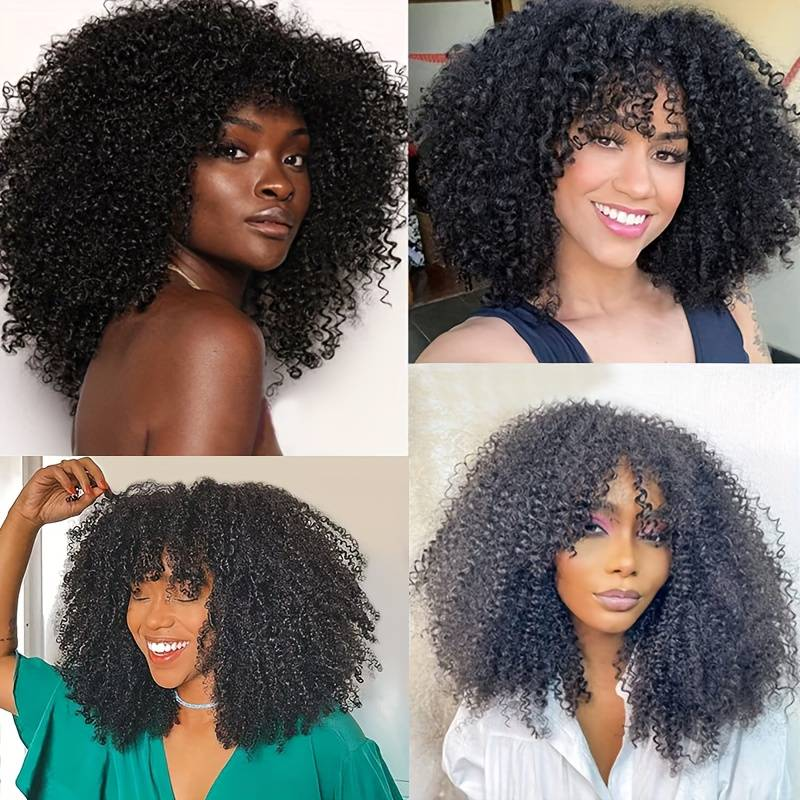 Machine Made Afro Kinky Curly Wig Hot Human Hair Wig For Black Women 100% Human Hair Cheap 250% Wig