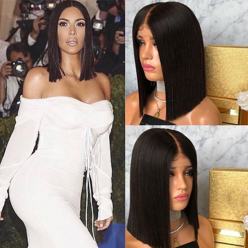 short bob human hair wigs for black women lace front human hair 5x5 lace closure wig deep wave hd lace front human hair wigs