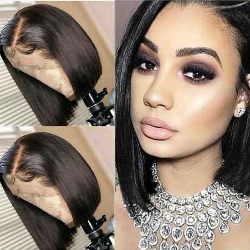 short bob human hair wigs for black women lace front human hair 5x5 lace closure wig deep wave hd lace front human hair wigs