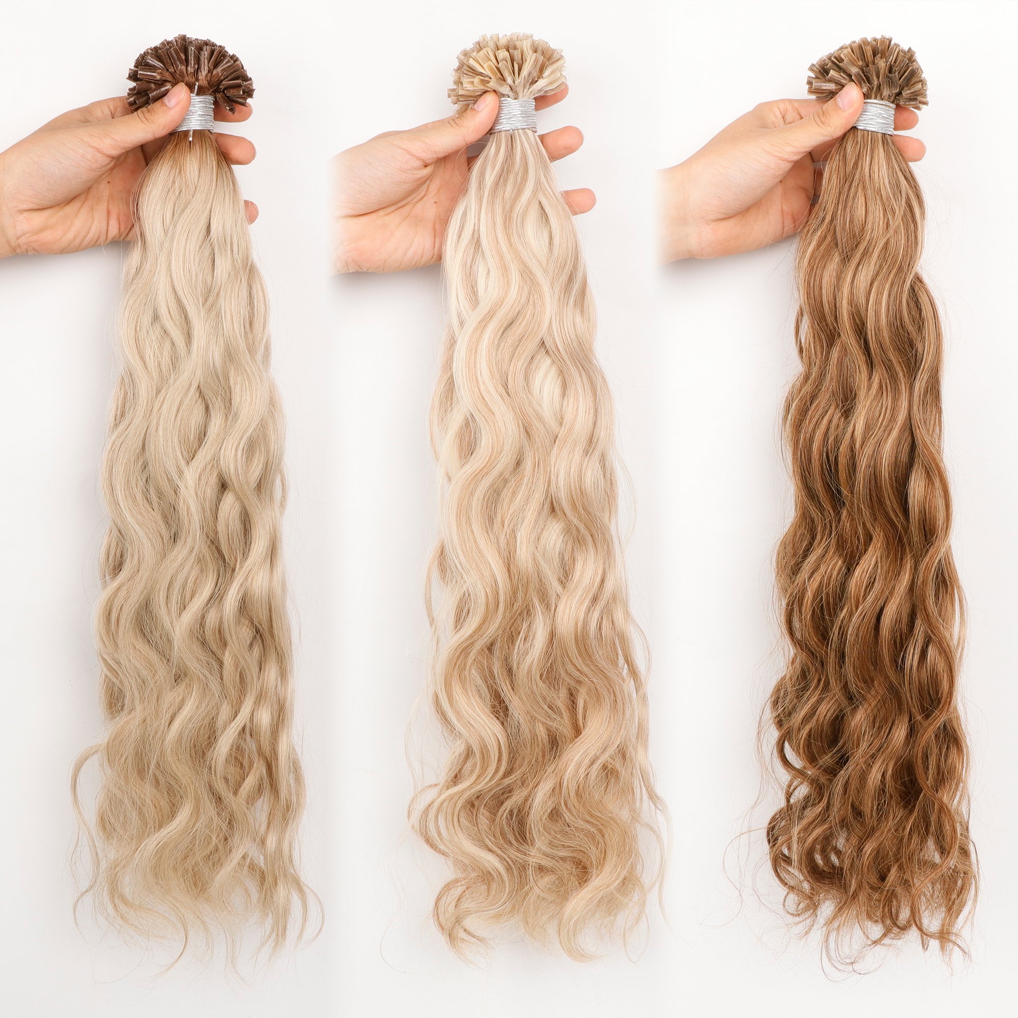 Wholesale 100% Virgin Human Hair Extensions Double Drawn Brazilian Wave U Tip Human Hair Extensions