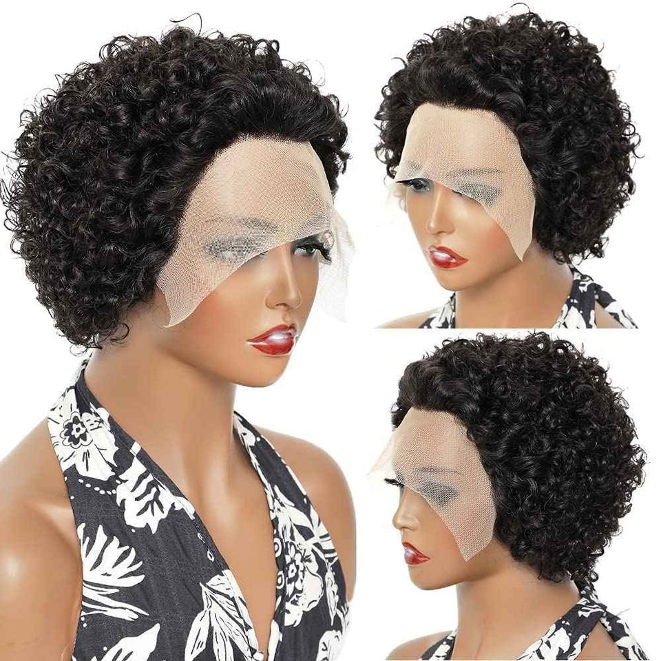 Wholesale HD Transparent 13x4/13x6 Lace Front Human Hair Wigs For Women Pre Plucked 180% Brazilian Kinky Curly Lace Frontal Wig