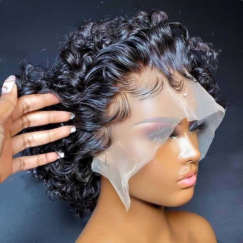 Wholesale HD Transparent 13x4/13x6 Lace Front Human Hair Wigs For Women Pre Plucked 180% Brazilian Kinky Curly Lace Frontal Wig