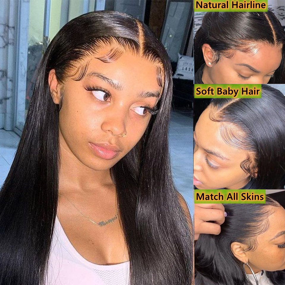 HD Lace Frontal Wig For Black Women Peruvian Hair Extensions Wigs Human Hair Lace Front Bone Straight Full Lace Human Hair Wigs