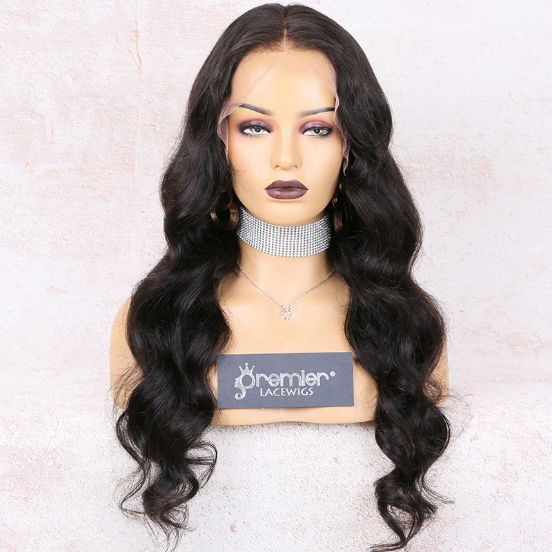 Wavy hd lace wig deep bleached knots transparent hd lace brazilian human hair wigs for black women
