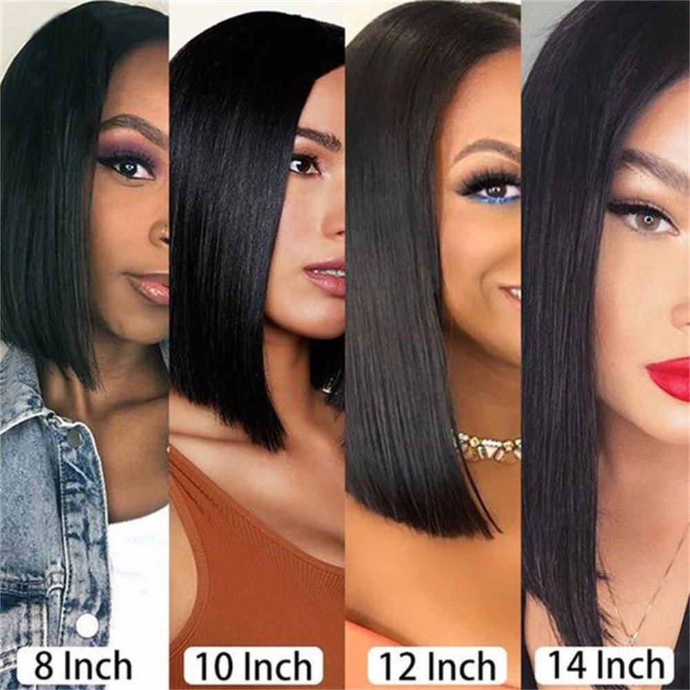Bone Straight Bob Wigs Brazilian Hair Vendor Natural Color Bob 13x4 Full Lace Front Human Hair Wigs For Black Women