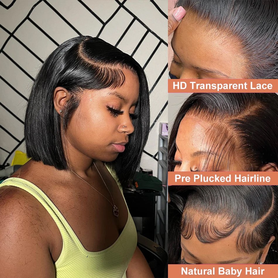 Cheap Short Bob Wigs Human Hair Lace Front Raw Brazilian Bob Human Hair Wigs For Black Women Hd Lace Frontal Wigs Human Hair