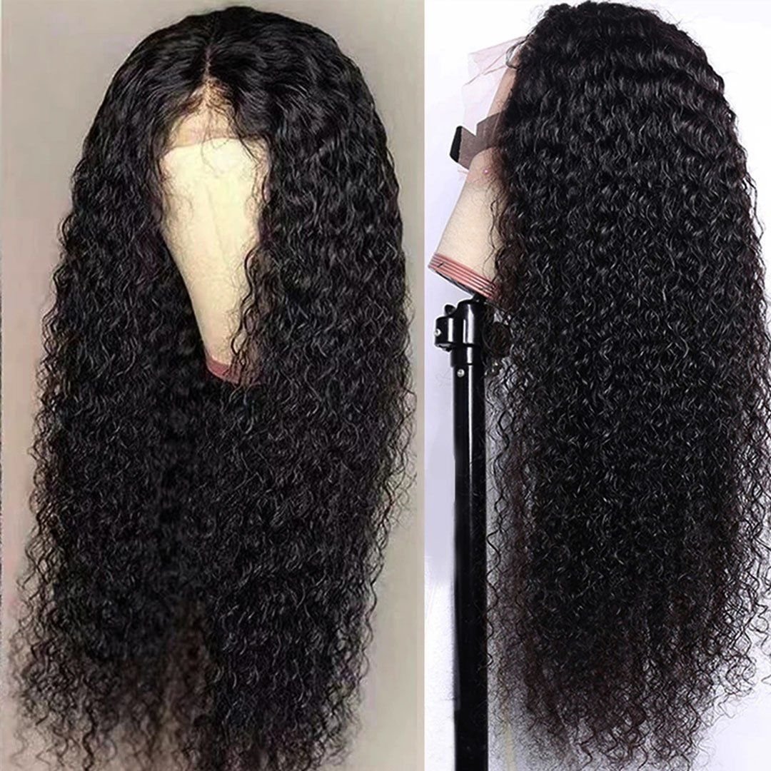 Wholesale HD Lace Full Virgin Brazilian Human Hair Wigs Deep Curly Transparent Lace Front Human Hair Wigs