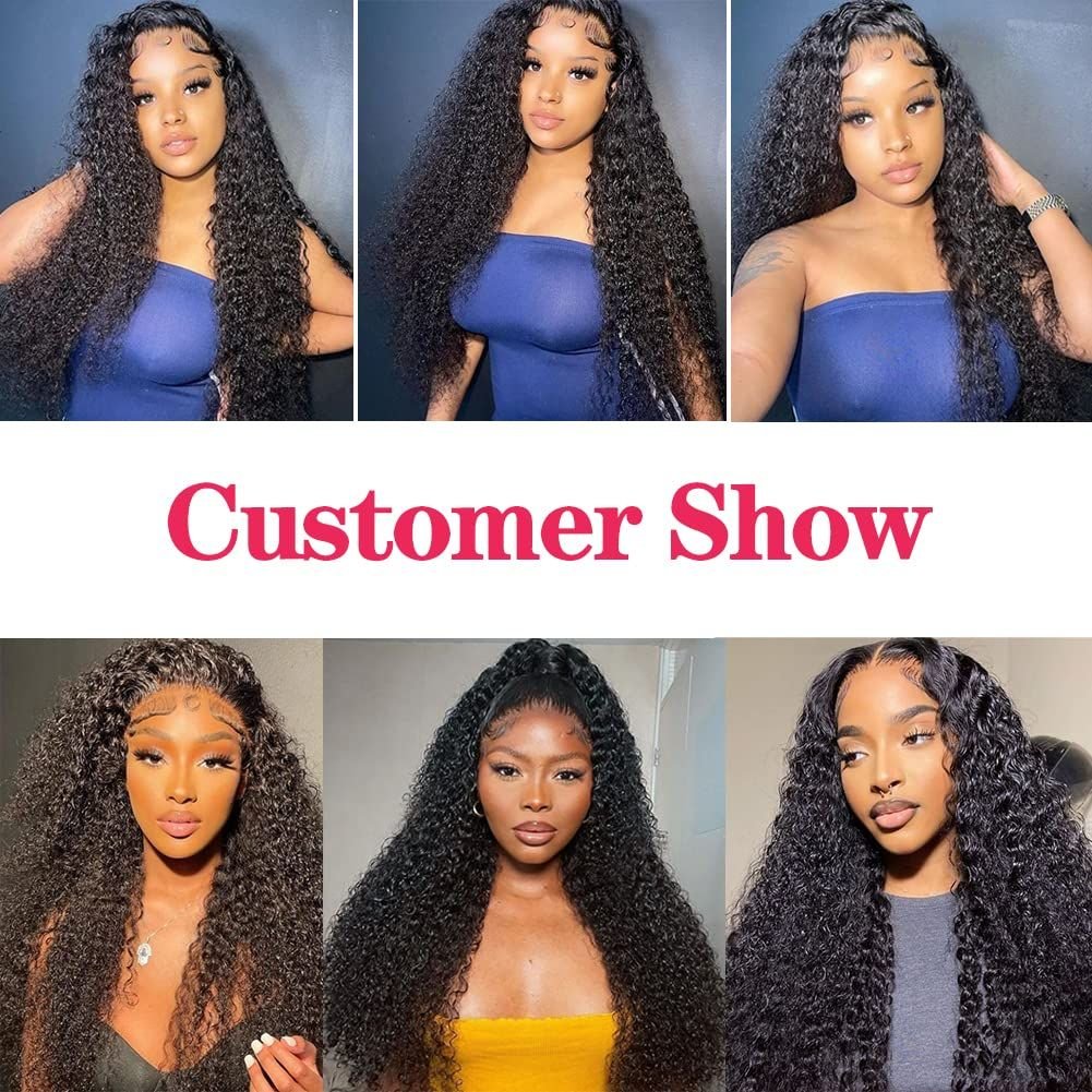 Wholesale HD Lace Full Virgin Brazilian Human Hair Wigs Deep Curly Transparent Lace Front Human Hair Wigs
