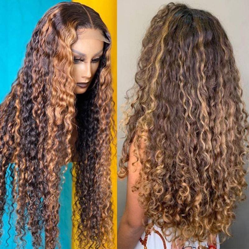 Human Hair and Synthetic Wig Different Colors Human Hair Lace Front Wig Hot Style 8-32 Inches 1 Piece Brazilian Hair Water Wave