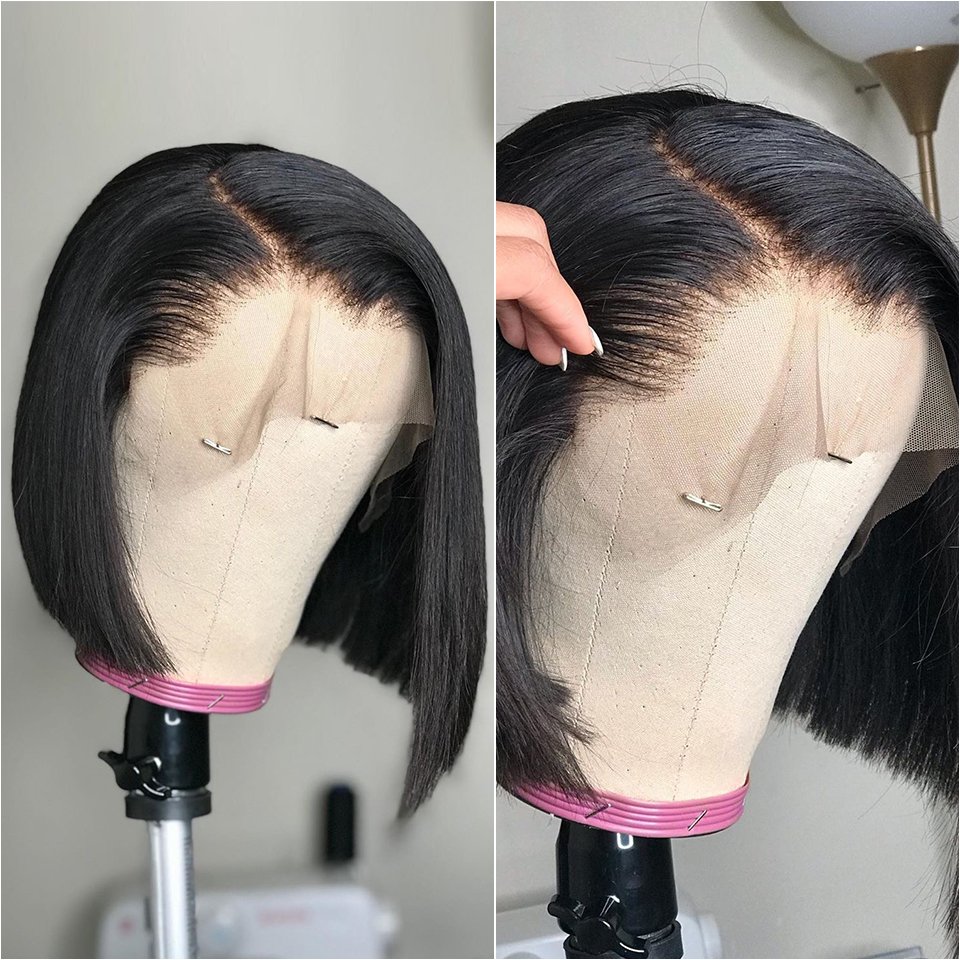 13X4 Straight Lace Front Bob Human Hair Wig 10-14 Inch Wholesale Frontal Straight Wig Bone Straight Lace Wigs