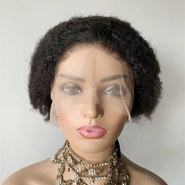 DX185 full lace human hair wigs short and loose curly ideal for boho braids braiding without glue kinky curl indian puff