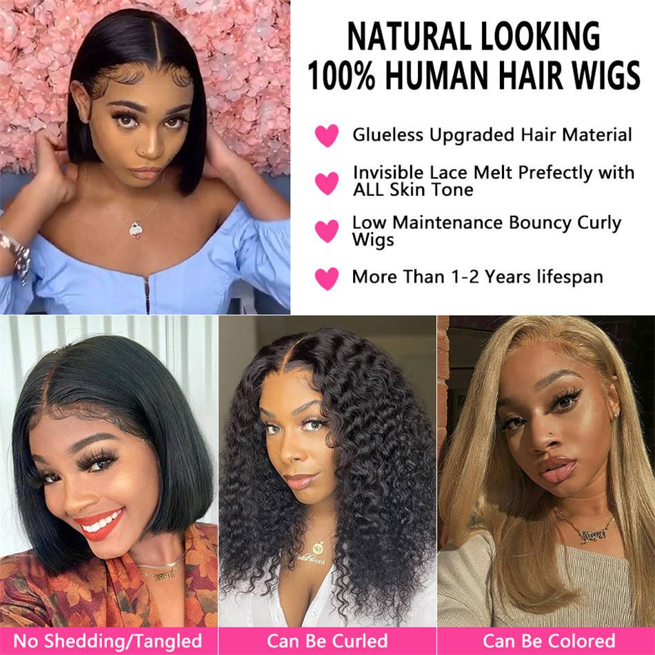 Wholesale Short Bob Wigs Human Hair Lace Front Brazilian Bone Straight Human Hair Wig For Black Women Hd Lace Frontal Wig Vendor