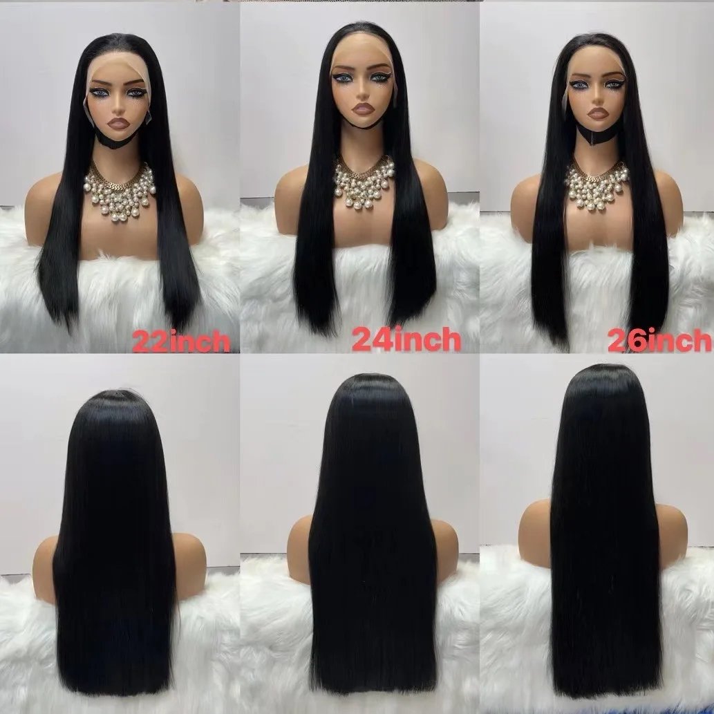 300% Super Double Drawn Human Hair Wigs 13x4 Lace Front Wig Raw Vietnamese Hair High Quality Bone Straight Thick Glueless Wigs