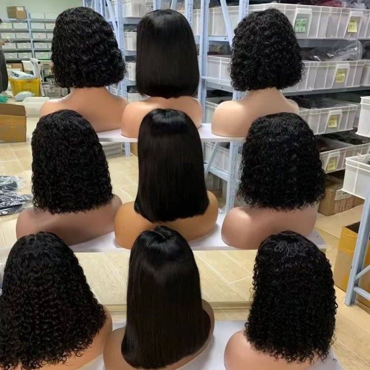 12A Grade Super Double Drawn 4x4 Lace Closure Vietnamese Raw Hair Bone Straight Short Glueless Bob Wig Glueless Human Hair Wigs