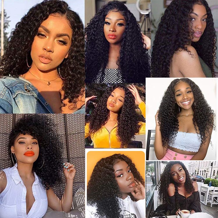 Brazilian Virgin Raw 150% 180% 200% Pre Plucked Bleached Knot hd kinky curly human hair wigs