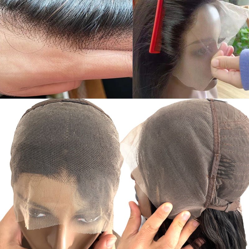 13x4 Lace Front Human Hair Wigs Pre Plucked Virgin Brazilian Hair Glueless Wave Wig For Woman