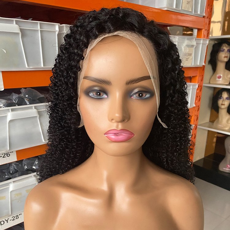 Wholesale Kinky Curly Front Lace Human Hair Wig Natura lace front closure raw human hair wig afro kinky curly wig