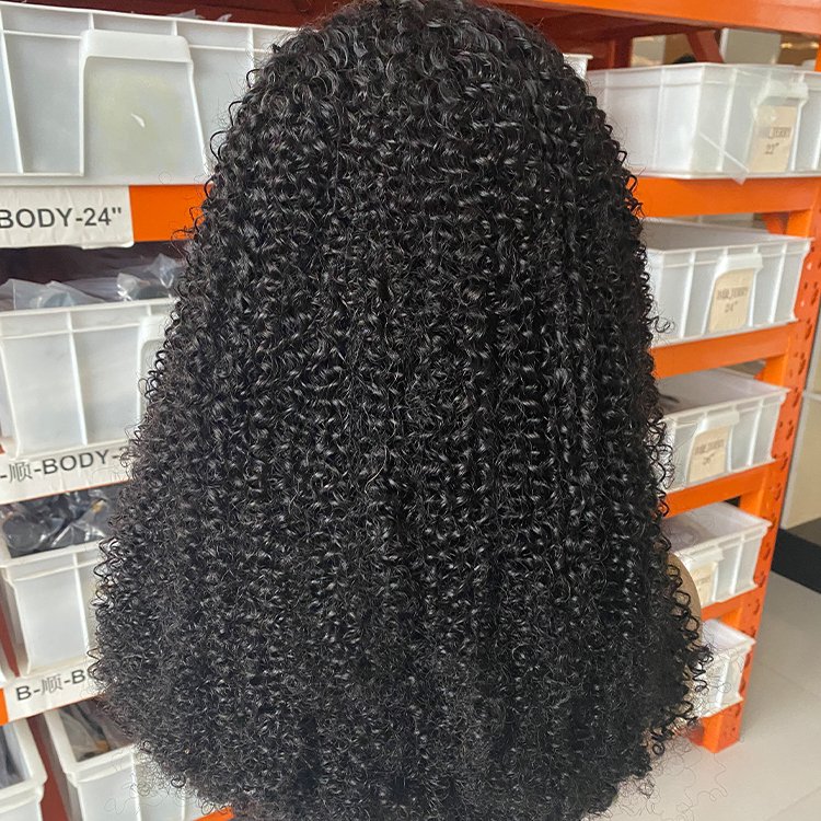 Wholesale Kinky Curly Front Lace Human Hair Wig Natura lace front closure raw human hair wig afro kinky curly wig