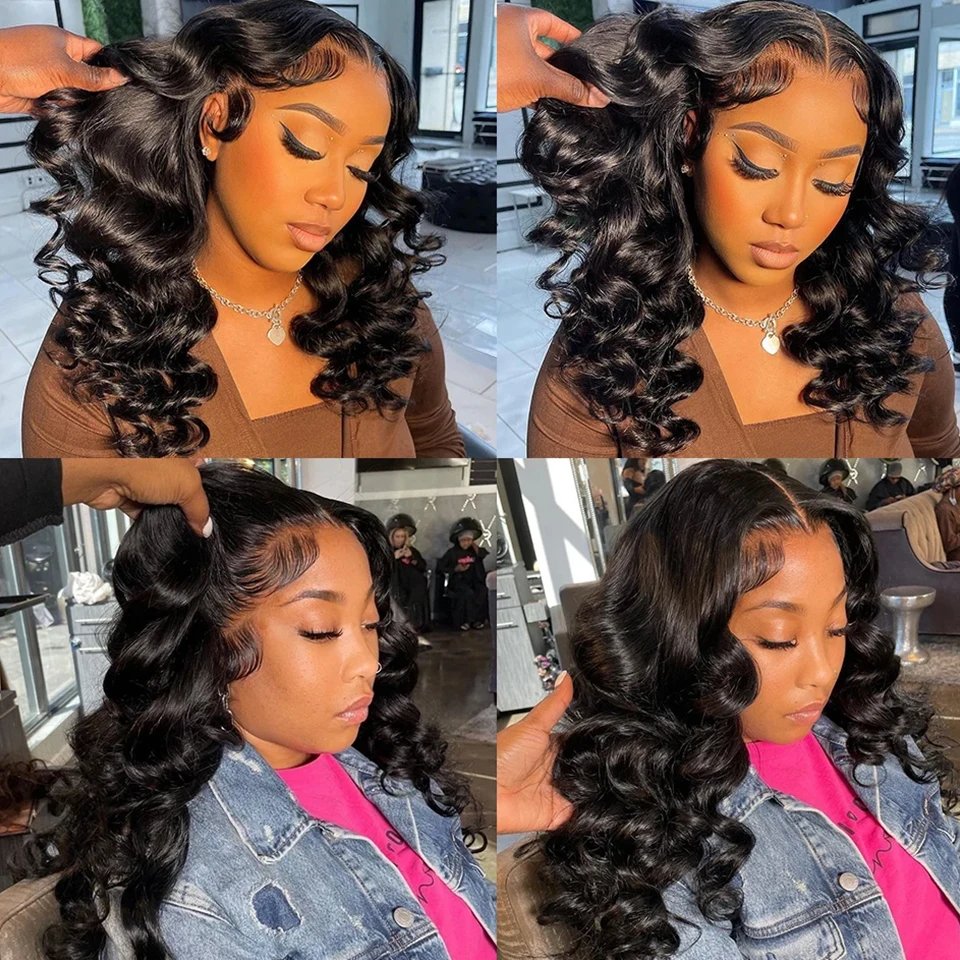 13x4 360 Full Lace Loose Deep Front Wigs Curly Remy Human Hair Wigs Unprocessed Transparent Lace Front Indian Hair Wigs