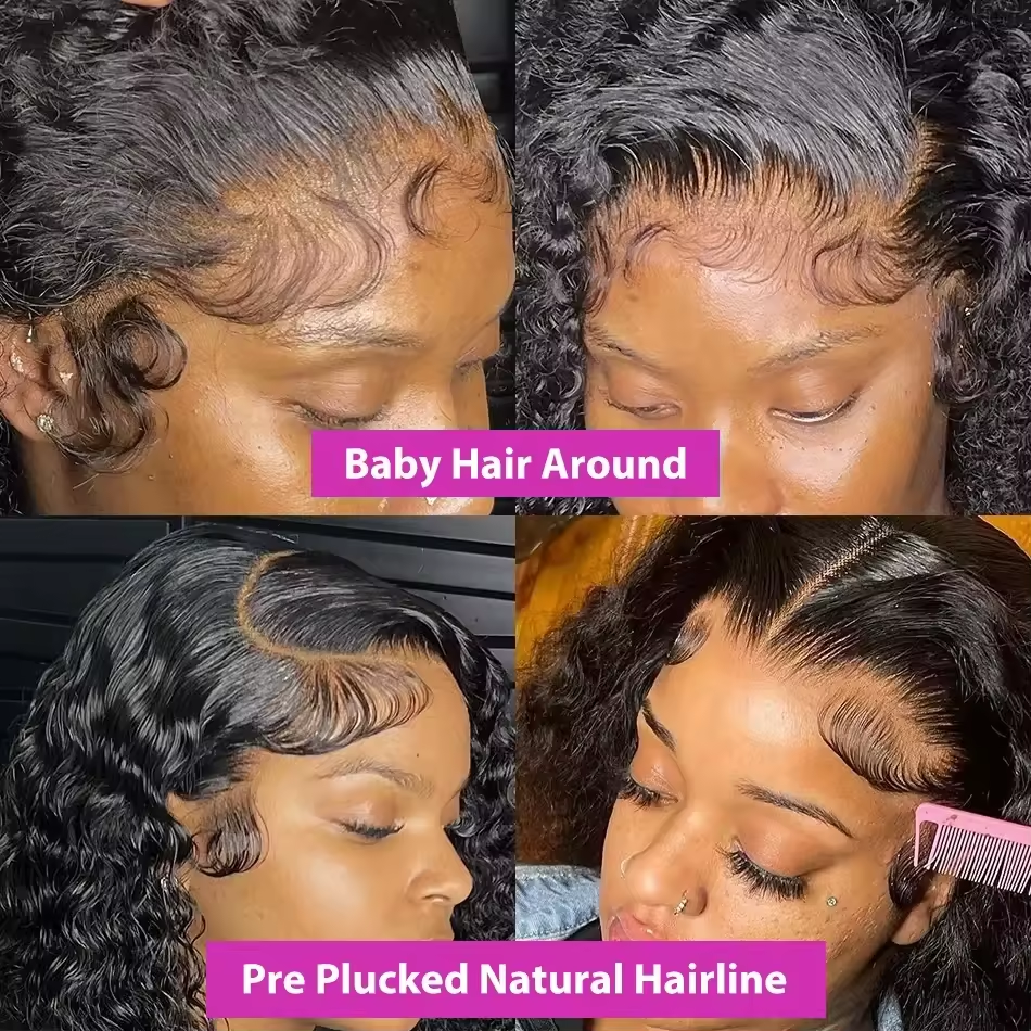 180% 250% Density Jerry Curly 13x4 Lace Front Wigs Human Hair Short Bob Wig Pre Plucked Brazilian HD Lace Frontal Wig