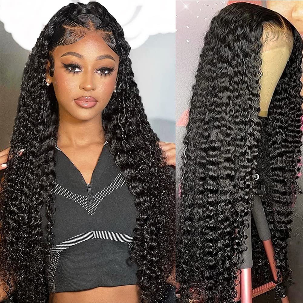 Wholesale 13*4 lace front wig deep wave cheveux naturel wear and go brazilian glueless human hair wigs for black women