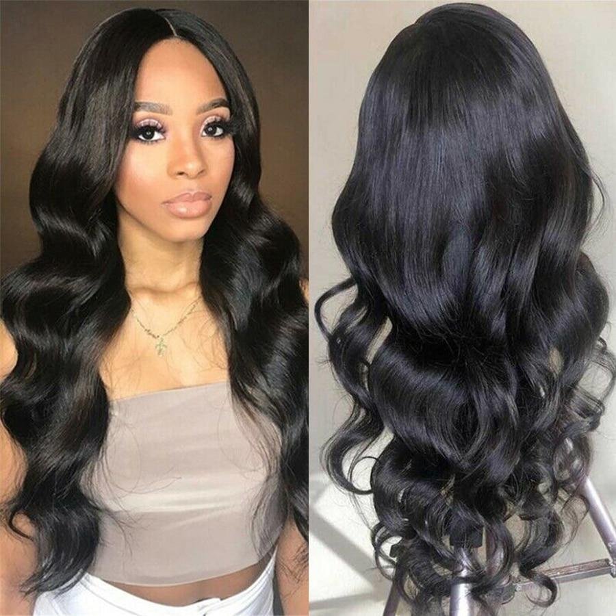 Long Human Hair Body Wave Closure Brazilian Virgin HD Lace Frontal Wig Black Women 16 18 20 22 24 26 28 30 32 34 36 38 40 Inch
