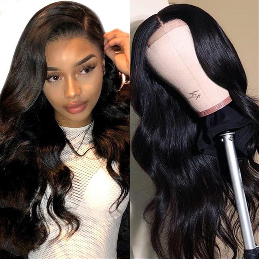 Long Human Hair Body Wave Closure Brazilian Virgin HD Lace Frontal Wig Black Women 16 18 20 22 24 26 28 30 32 34 36 38 40 Inch