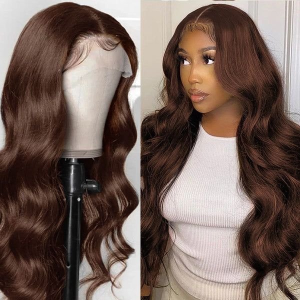 RXHAIR Wholesale Body Wave Brown Color #4 Hd Lace Transparent Color Wigs Full Lace Frontal Wigs Human Hair Wigs For Black Women