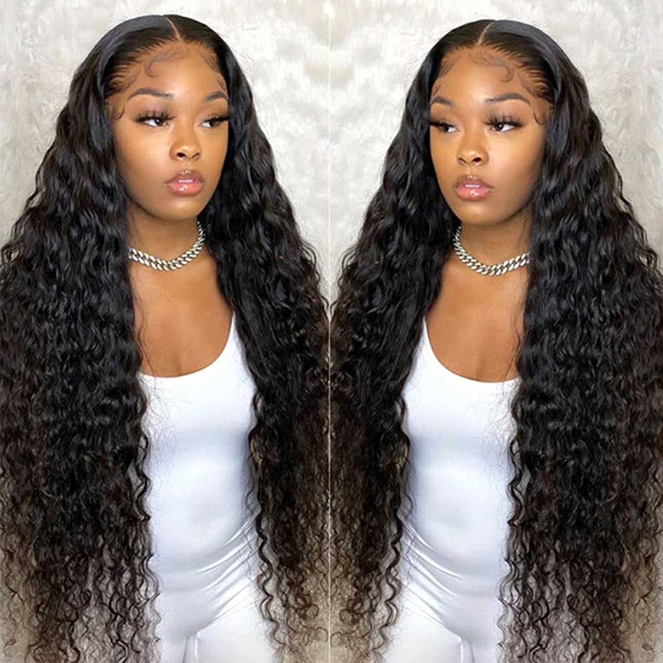 Deep Wave 30 32 Inch Curly Human Hair Wigs For Black Women Pre Plucked Wigs Wet And Wavy 13x4 Water Wave Hd Lace Wig