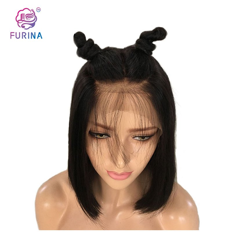 High quality straight wig human hair black bob human hair wigs frontal lace human hair bob wigs for women