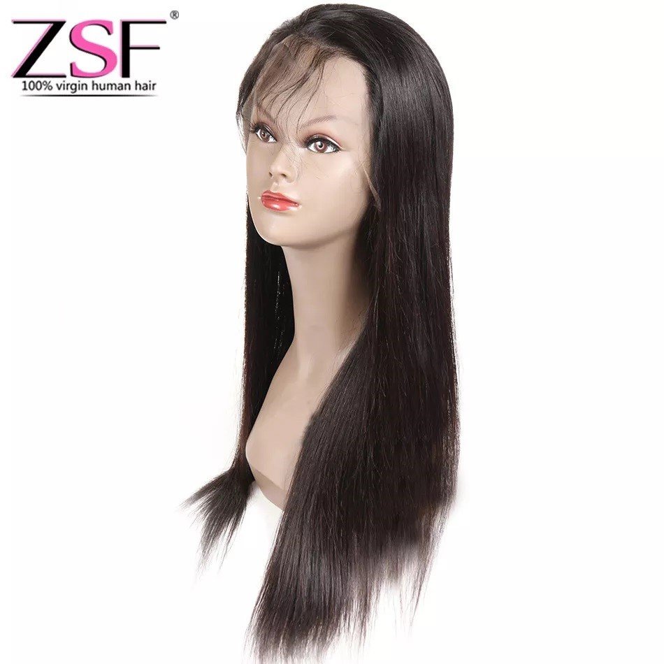 ZSF Hair Wholesale Silky Straight 13*4 HD lace Frontal Wigs Brazilian Virgin Cuticle Aligned Human Hair Wigs For Black Women