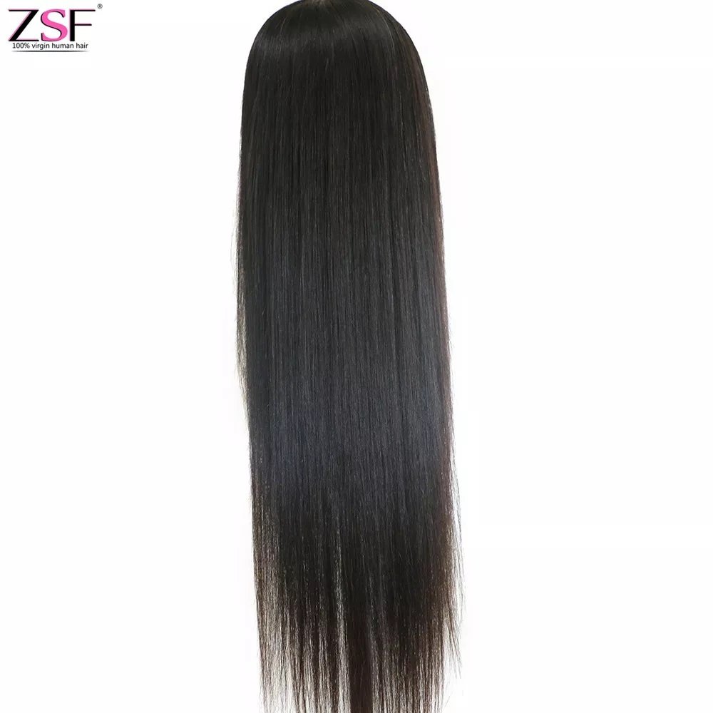 ZSF Hair Wholesale Silky Straight 13*4 HD lace Frontal Wigs Brazilian Virgin Cuticle Aligned Human Hair Wigs For Black Women
