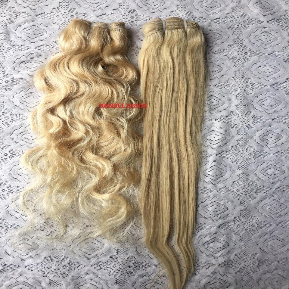 New Arrival Natural Blonde 613 Wavy Full Cuticle Aligned Indian Remy Hair Real Human Indian Hair Extensions
