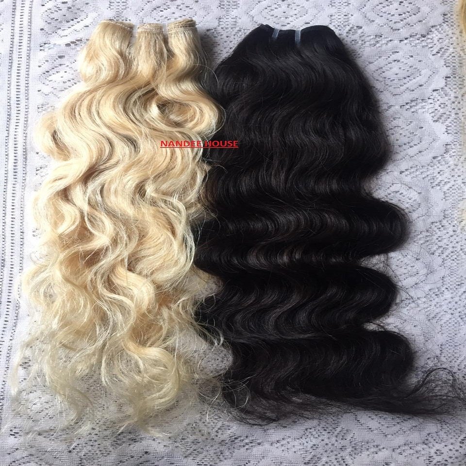 New Arrival Natural Blonde 613 Wavy Full Cuticle Aligned Indian Remy Hair Real Human Indian Hair Extensions