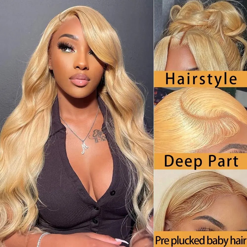 Honey Blonde Piano Color 13x6 Hd Lace Front Wigs Human Hair 180 Density Raw Virgin Highlight Lace Frontal Wigs For Black Women