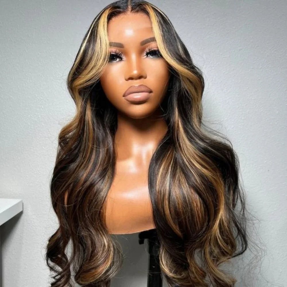 Honey Blonde Piano Color 13x6 Hd Lace Front Wigs Human Hair 180 Density Raw Virgin Highlight Lace Frontal Wigs For Black Women
