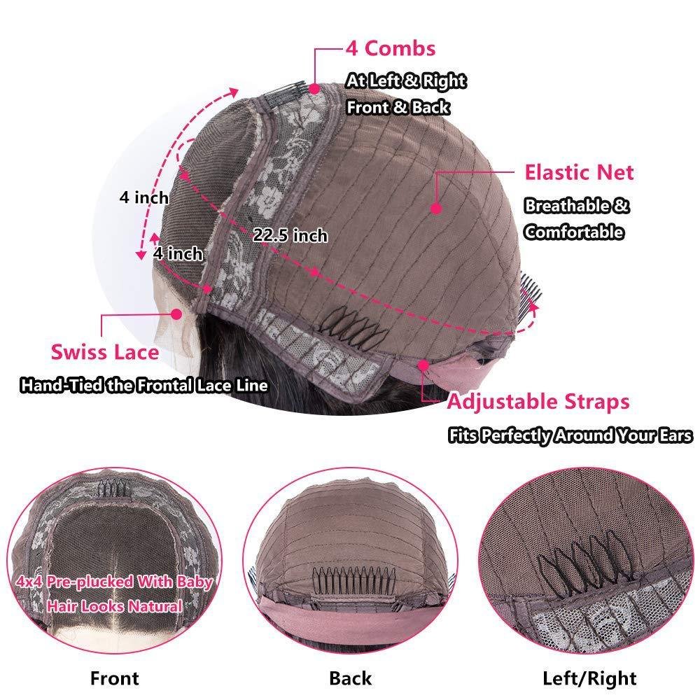 STOCK 4x4 Straight wholesale cheap 30 40 inch Virgin Raw Brazilian vendor 180 250 Density HD Lace Human Hair Wig with baby hair