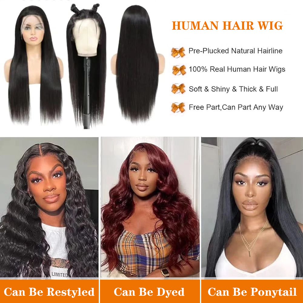 150% 180% Density HD Full lace Human Hair Wig,Glueless Full HD Lace Wig,Natural Virgin Human Hair Lace Front Wig for Black Women