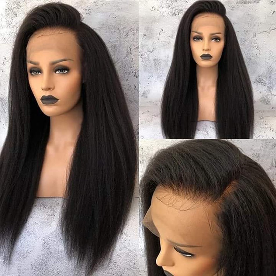 Cheap Brazilian Hair Yaki Kinky Straight Human Hair Lace Front Wig Hd Lace Frontal Wig For Black Women Full Lace Human Hair Wigs