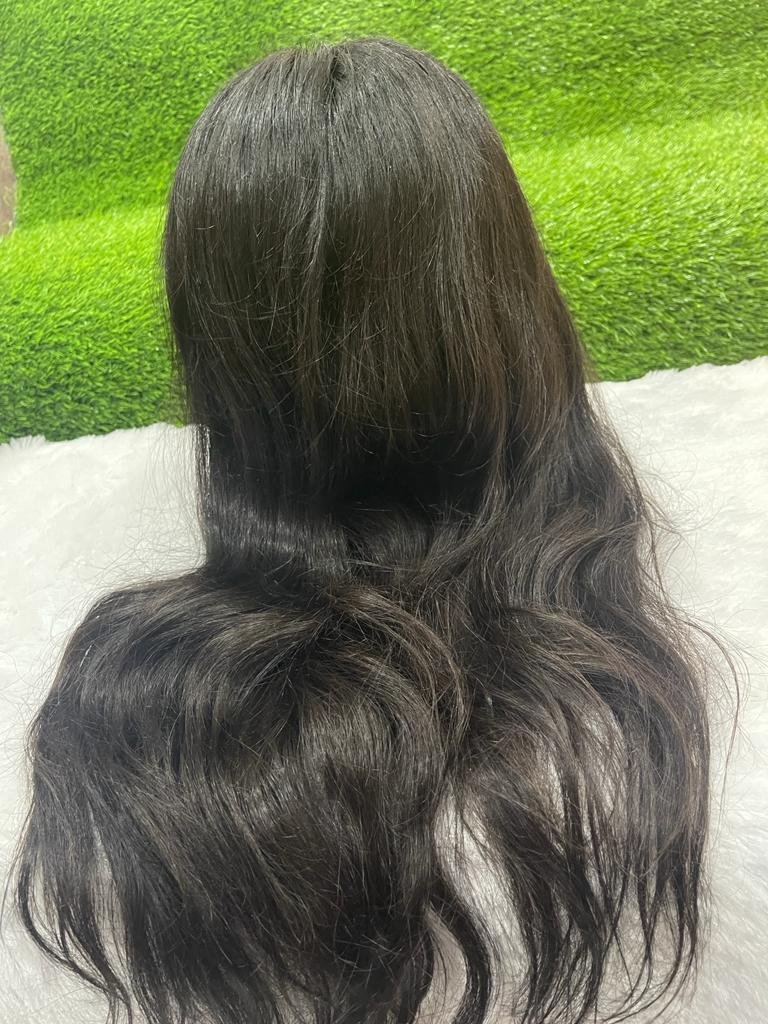 13x6 Lace Frontal Wigs Natural Indian Virgin Human Hair Top Quality Natural Wavy Black Colour Wigs Transparent & Swiss Lace