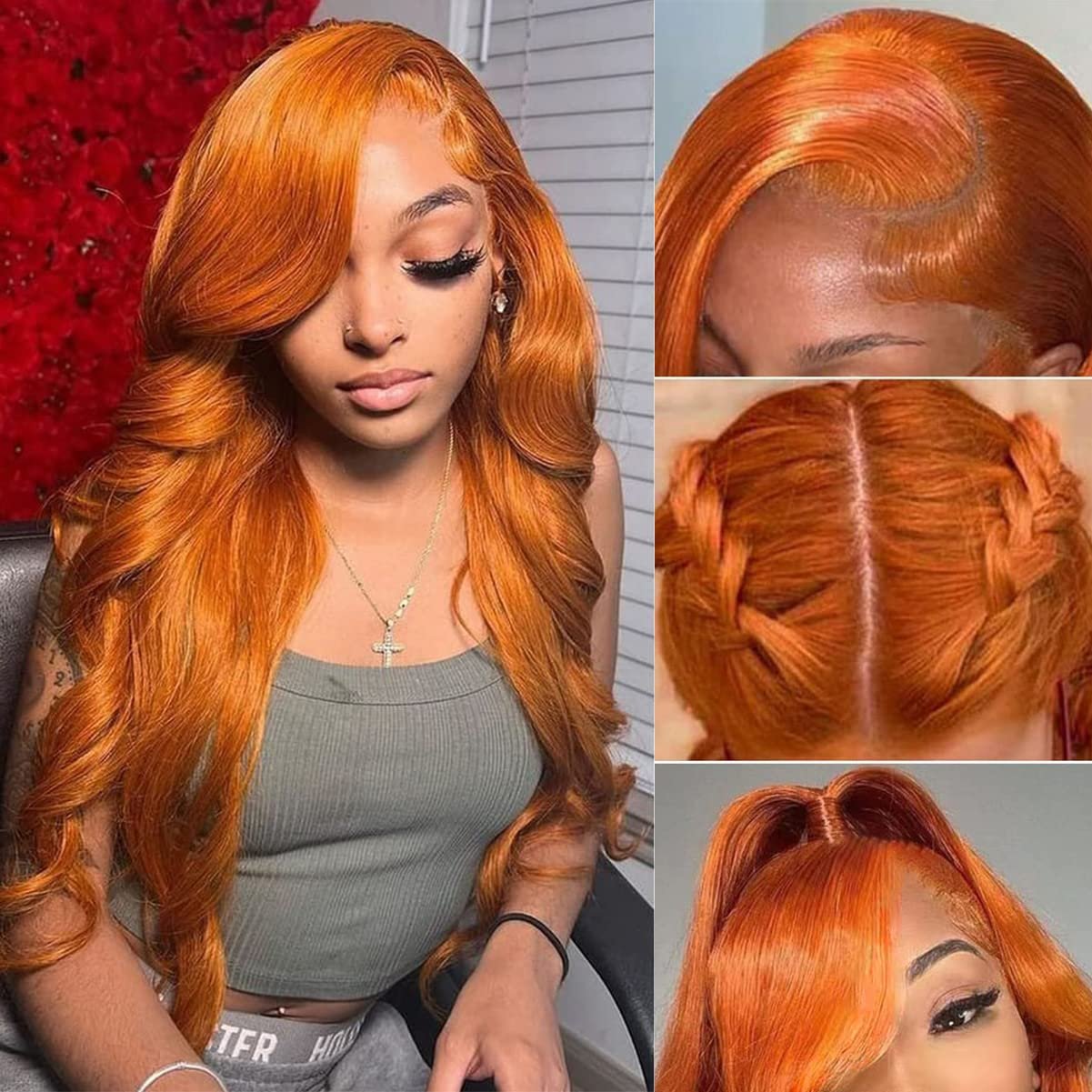 Full Lace Wig Ginger 360 Lace Frontal Wigs Vendor For Black Women Body Wave Hd Transparent Lace Front Human Hair Wigs