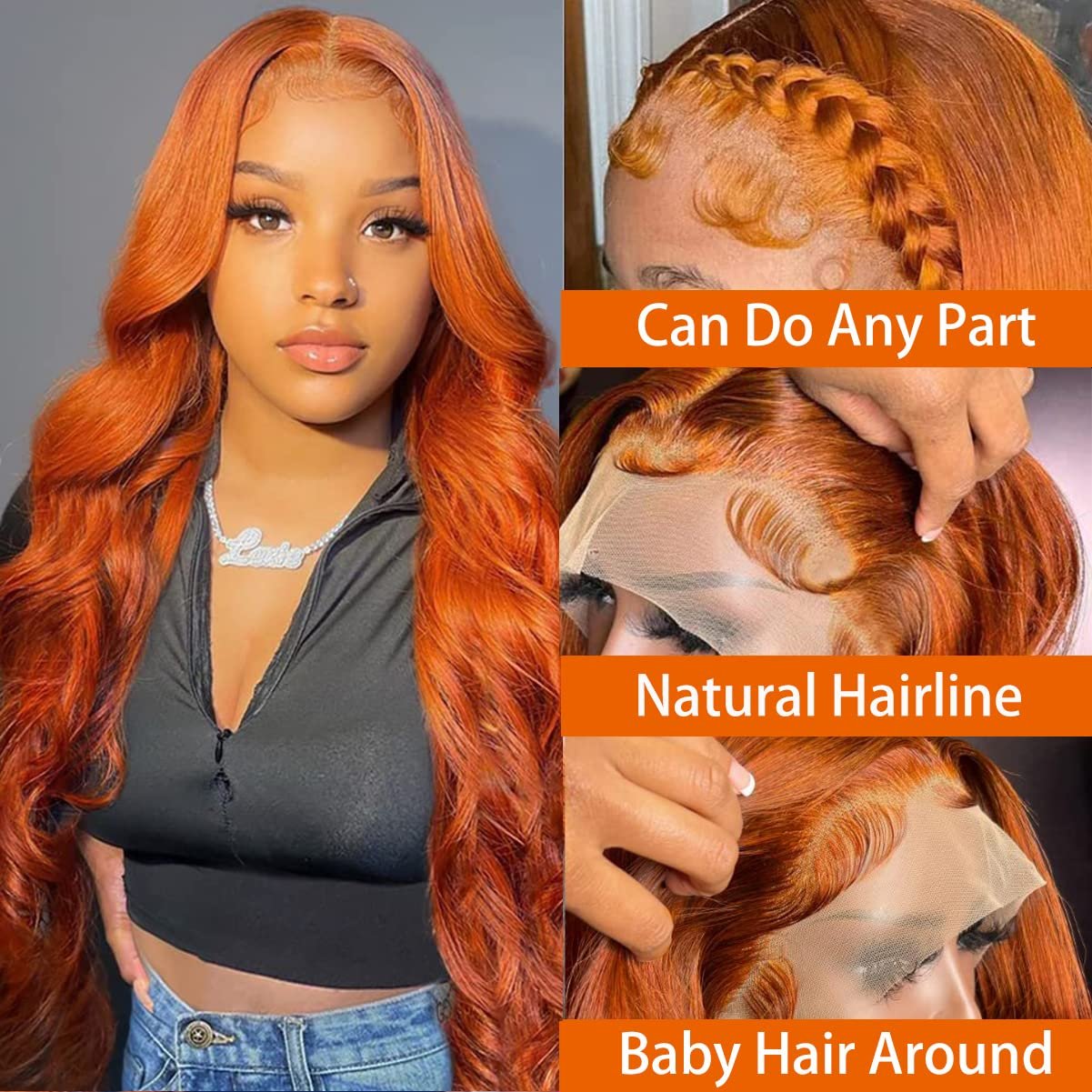 Full Lace Wig Ginger 360 Lace Frontal Wigs Vendor For Black Women Body Wave Hd Transparent Lace Front Human Hair Wigs