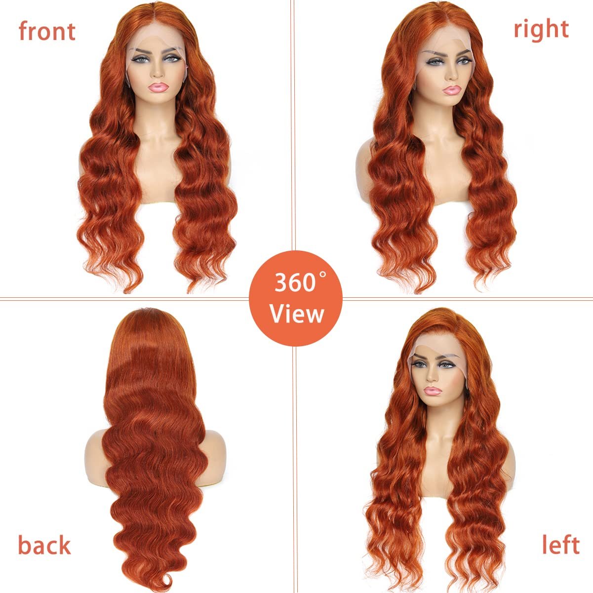 Full Lace Wig Ginger 360 Lace Frontal Wigs Vendor For Black Women Body Wave Hd Transparent Lace Front Human Hair Wigs