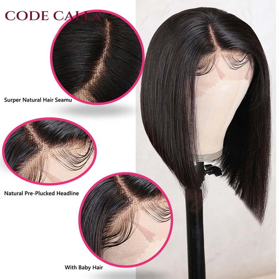 On Sale Clearance 4x4 13x4 Transparent Lace Frontal Wigs Bone Straight Bob Wig Lace Front Human Hair Wigs For Women