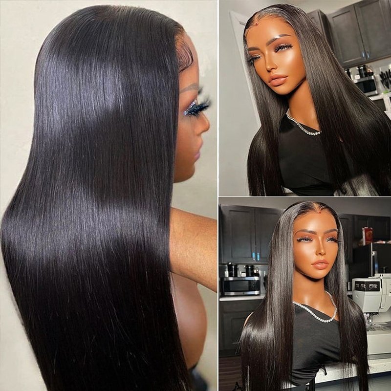 13x4 Glueless Human Hair Wigs Wholesale Bone Straight Peruvian Double Drawn Wigs Hd Lace Frontal Wig For Black Women