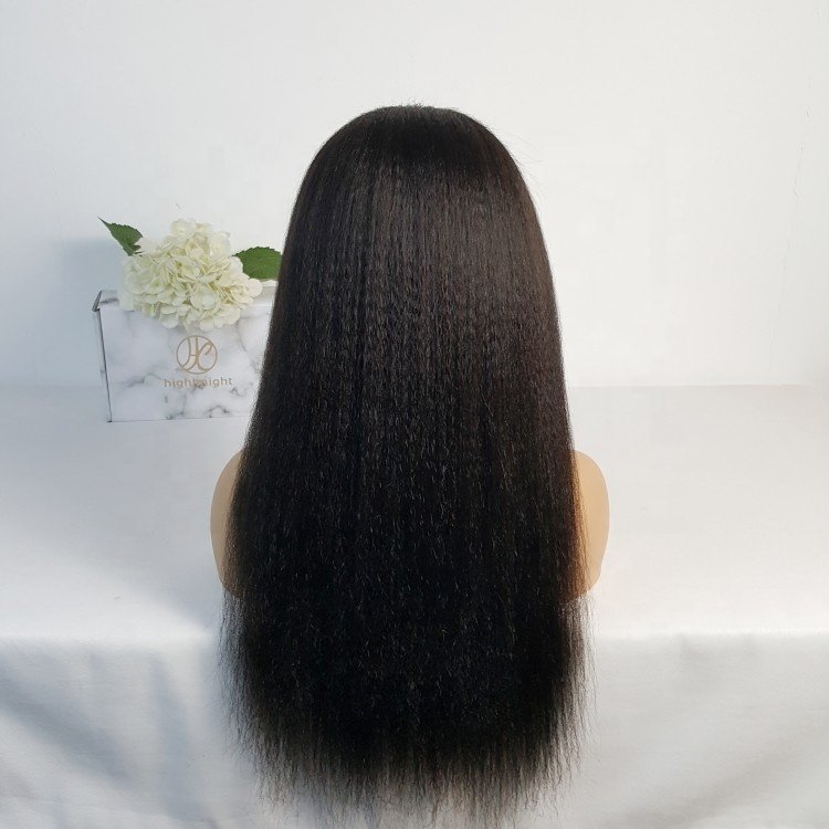 Highknight 100% Brazilian Virgin Human Hair Yaki Straight 13*4 Lace Front Wigs For Black Women