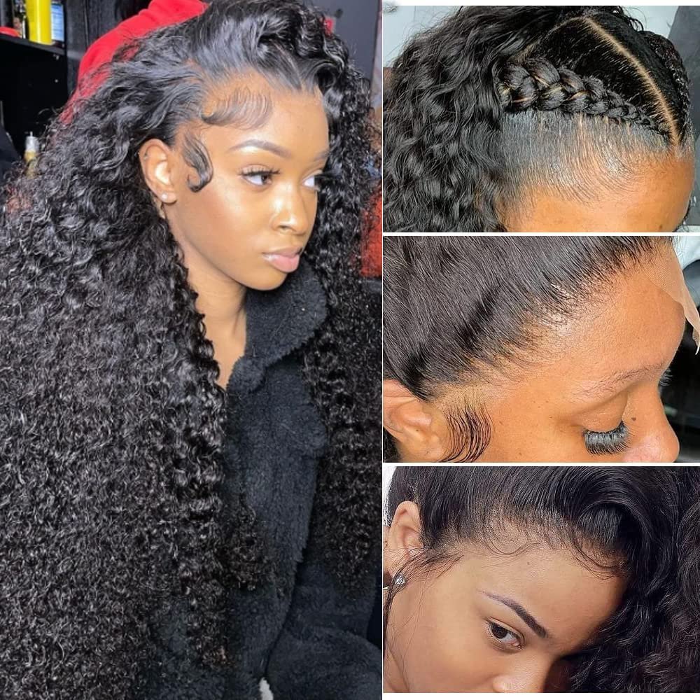 HD Lace Frontal Wig Human Hair Lace Front Brazilian Virgin Hair Deep Water Kinky Curly Vendor Full Lace 1 Piece Long Transparent